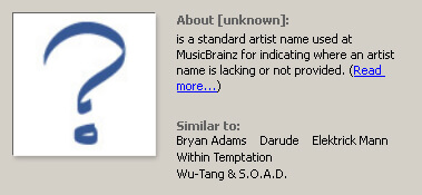 last.fm Music Commentary on Unknown Artists